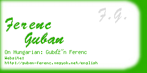ferenc guban business card